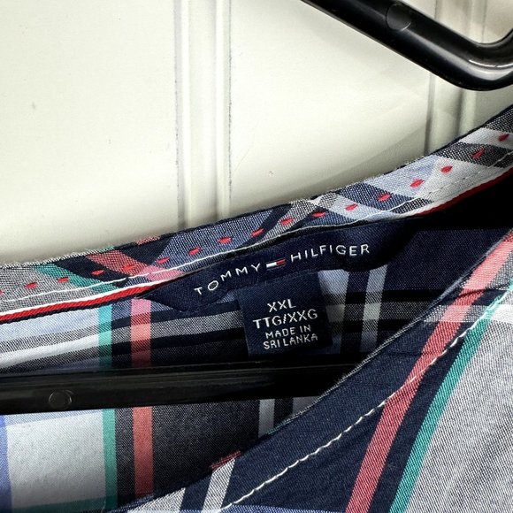 Tommy Hilfiger plaid Blouse Ruffle Sleeve Size XXL - Picture 3 of 5